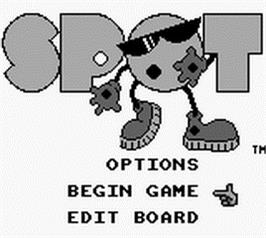 Title screen of Spot on the Nintendo Game Boy.