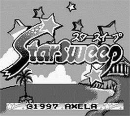 Title screen of Star Sweep on the Nintendo Game Boy.