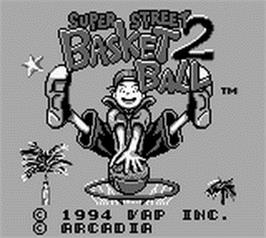 Title screen of Super Street Basketball 2 on the Nintendo Game Boy.