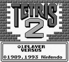 Title screen of Tetris 2 on the Nintendo Game Boy.