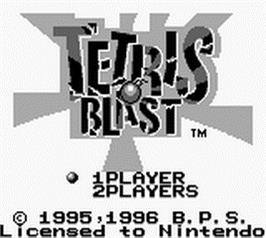 Title screen of Tetris Blast on the Nintendo Game Boy.