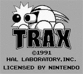 Title screen of Trax on the Nintendo Game Boy.