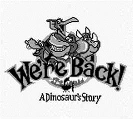 Title screen of We're Back! - A Dinosaur's Story on the Nintendo Game Boy.