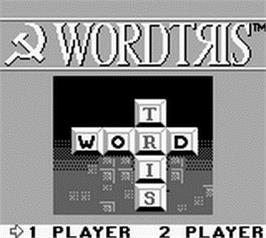 Title screen of Wordtris on the Nintendo Game Boy.