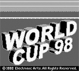 Title screen of World Cup 98 on the Nintendo Game Boy.