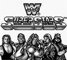 Title screen of Wwf Superstars on the Nintendo Game Boy.