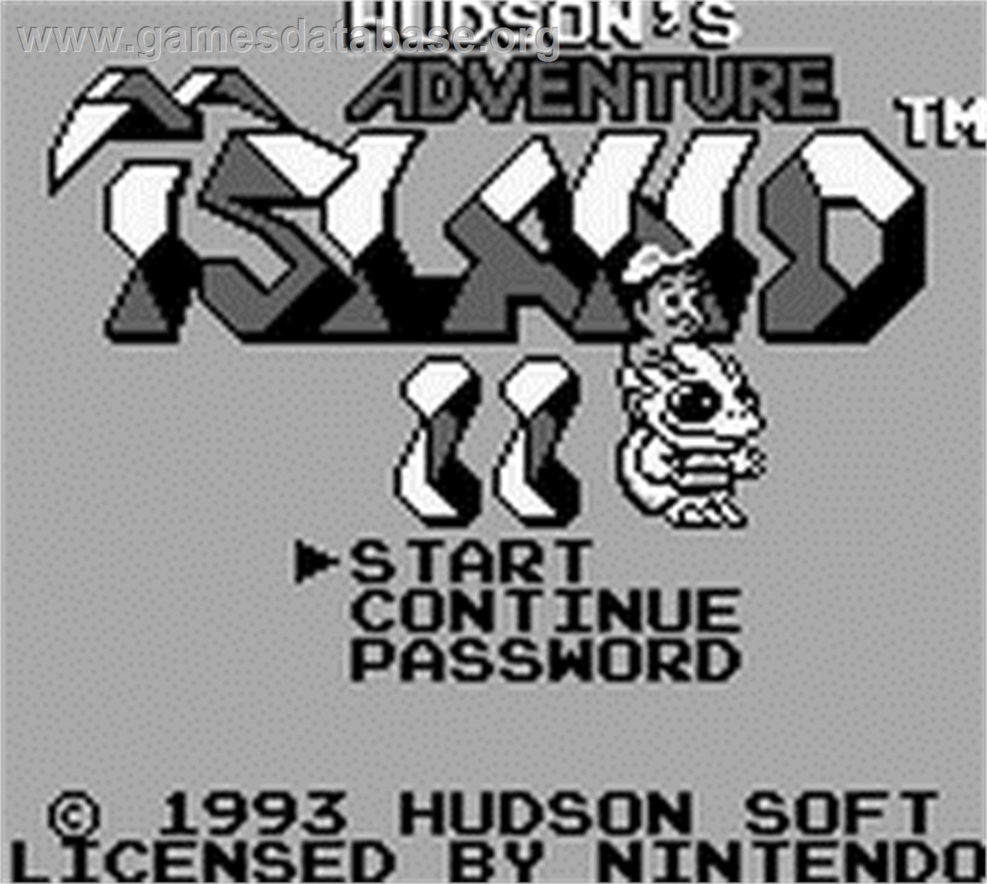Adventure Island II - Aliens in Paradise - Nintendo Game Boy - Artwork - Title Screen