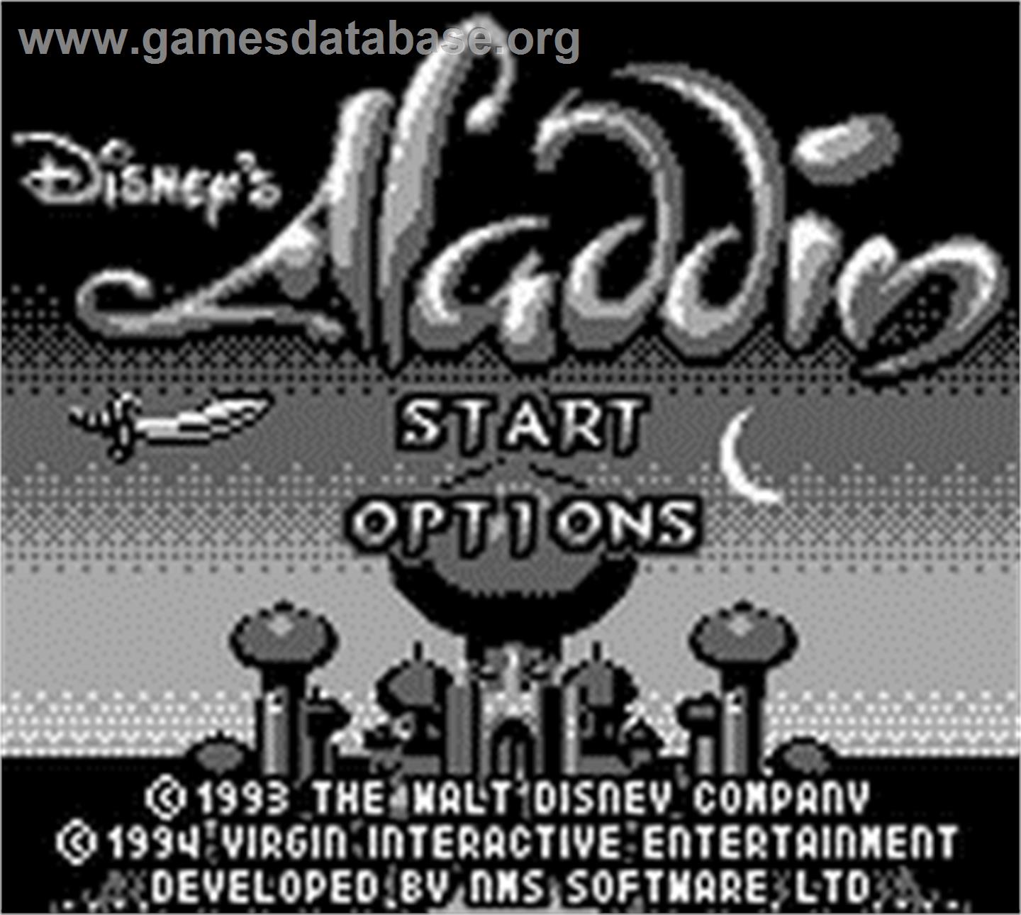 Aladdin - Nintendo Game Boy - Artwork - Title Screen