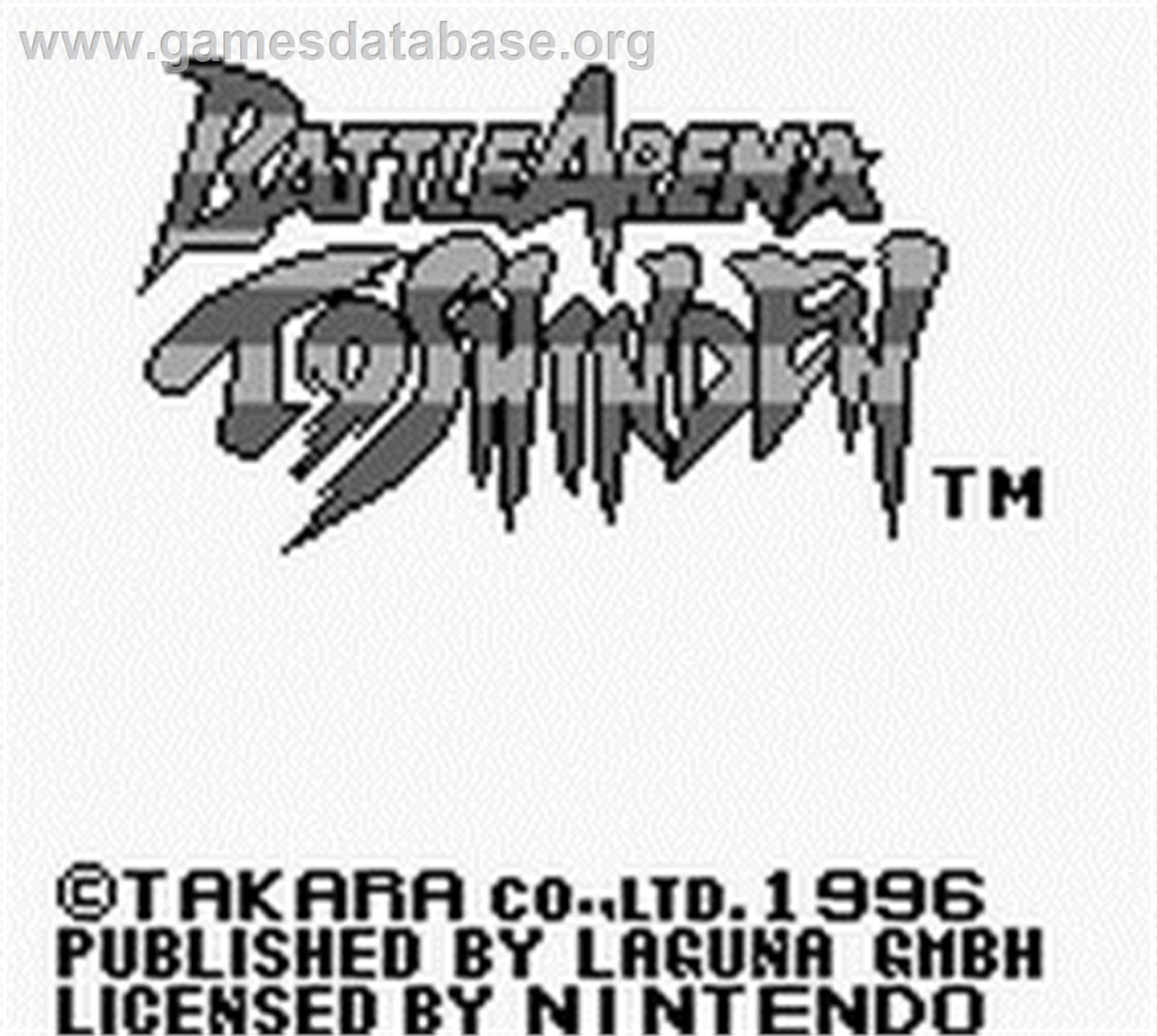 Battle Arena Toshinden - Nintendo Game Boy - Artwork - Title Screen
