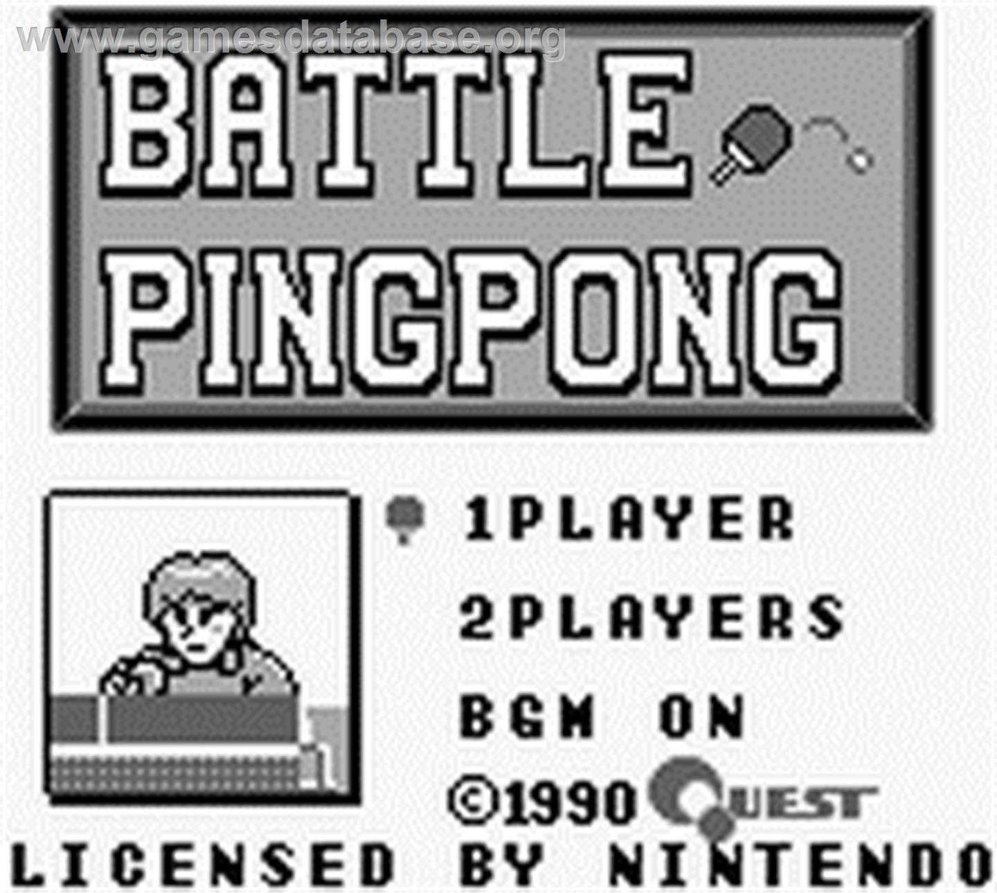 Battle Ping Pong - Nintendo Game Boy - Artwork - Title Screen