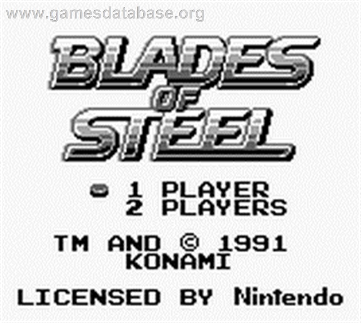 Blades of Steel - Nintendo Game Boy - Artwork - Title Screen