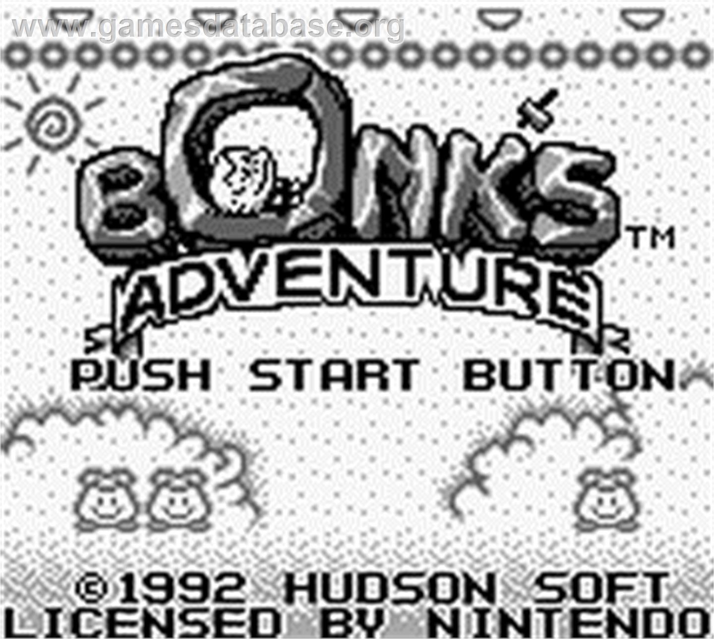 Bonk's Adventure - Nintendo Game Boy - Artwork - Title Screen