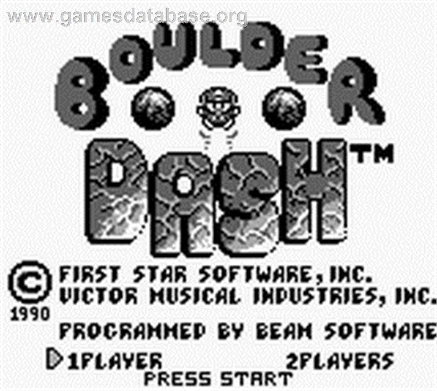 Boulder Dash - Nintendo Game Boy - Artwork - Title Screen