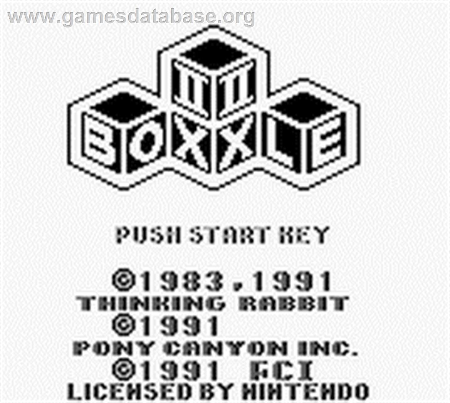 Boxxle 2 - Nintendo Game Boy - Artwork - Title Screen