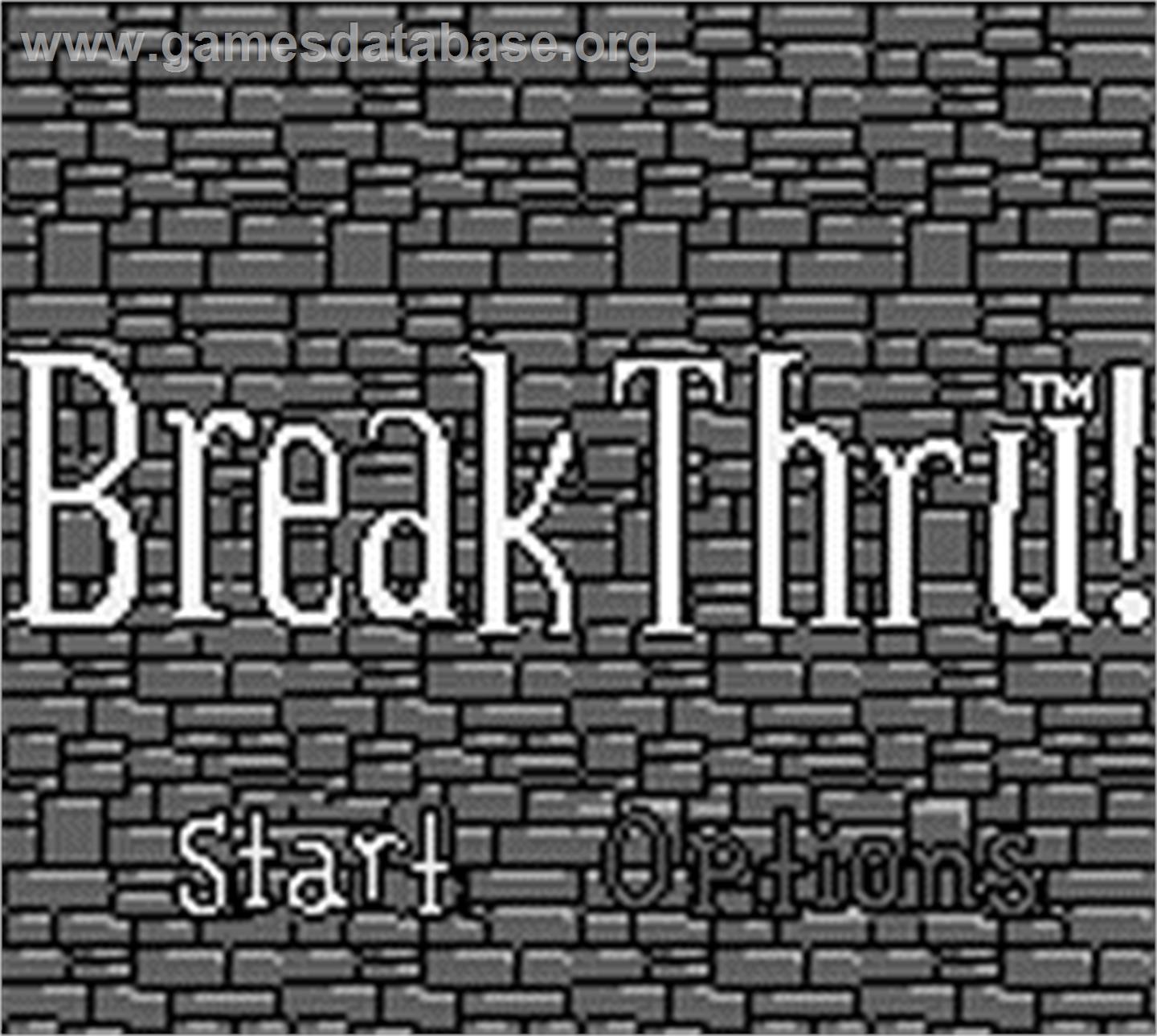 Breakthru! - Nintendo Game Boy - Artwork - Title Screen