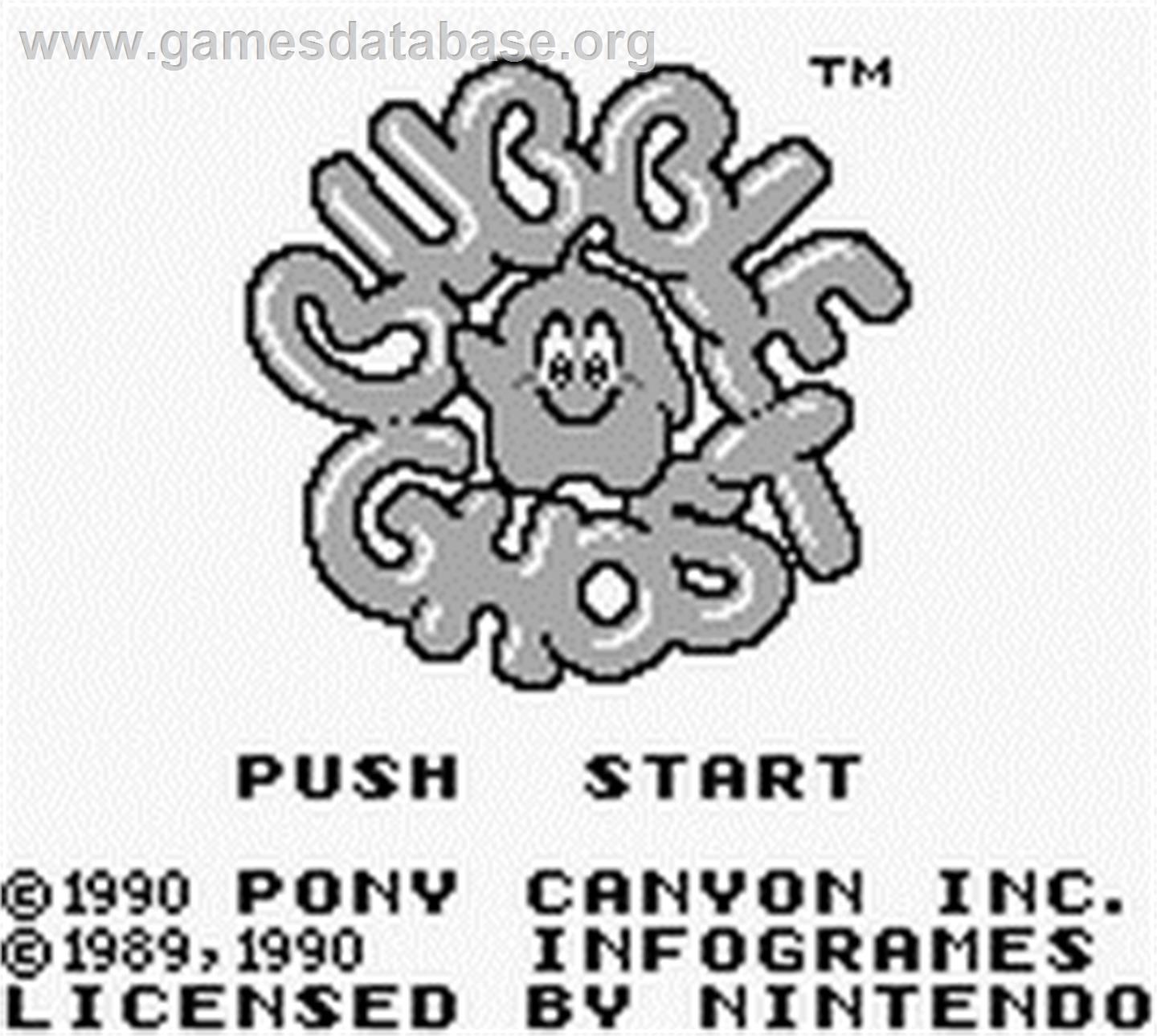 Bubble Ghost - Nintendo Game Boy - Artwork - Title Screen