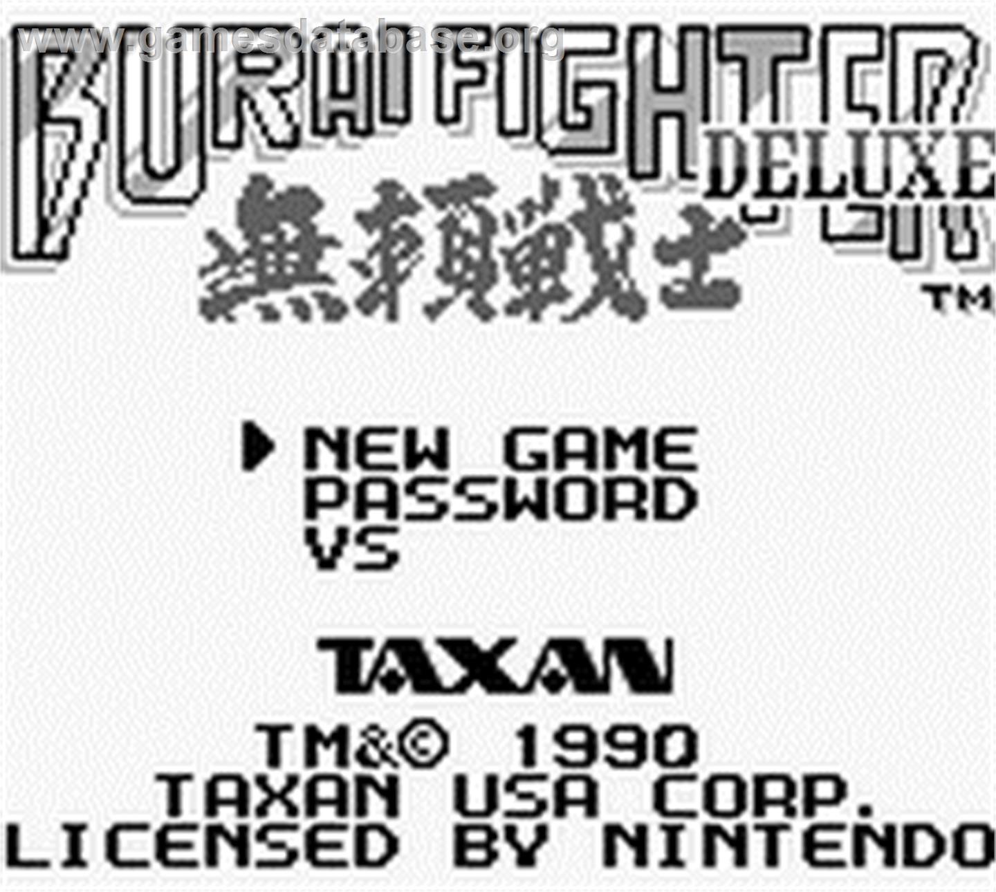 Burai Fighter Deluxe - Nintendo Game Boy - Artwork - Title Screen