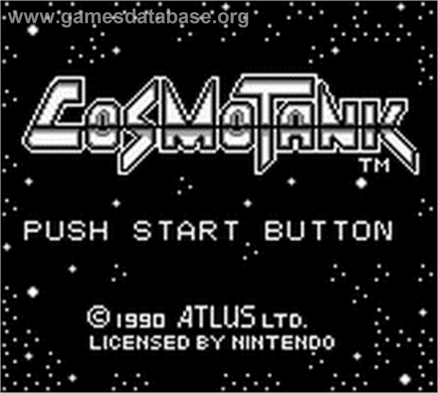 Cosmo Tank - Nintendo Game Boy - Artwork - Title Screen