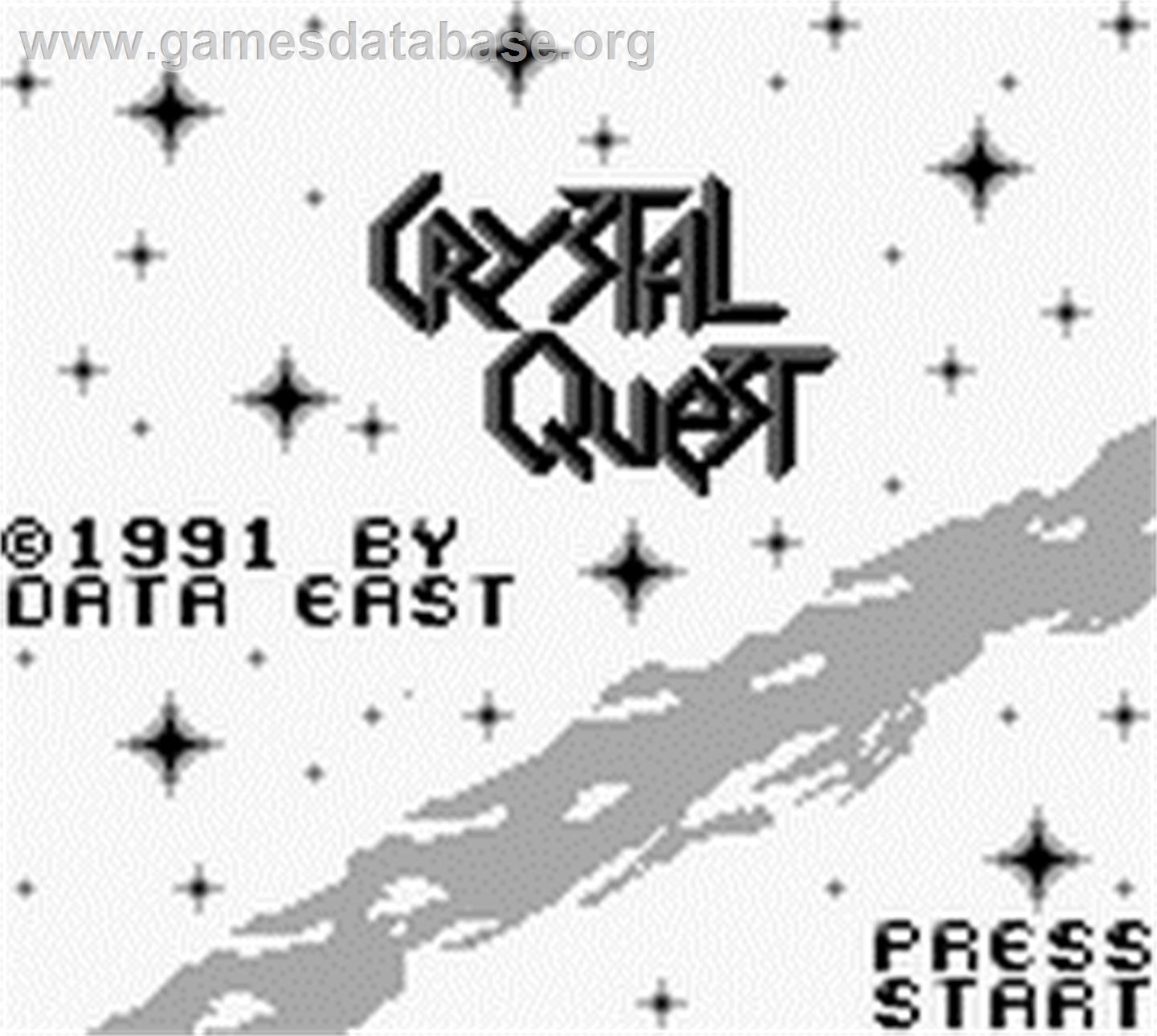 Crystal Quest - Nintendo Game Boy - Artwork - Title Screen