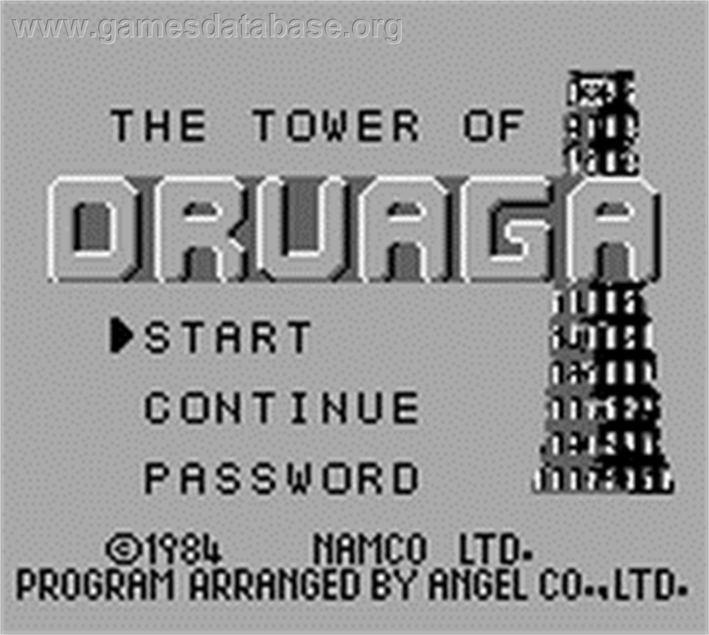 Druaga No Tou - Nintendo Game Boy - Artwork - Title Screen