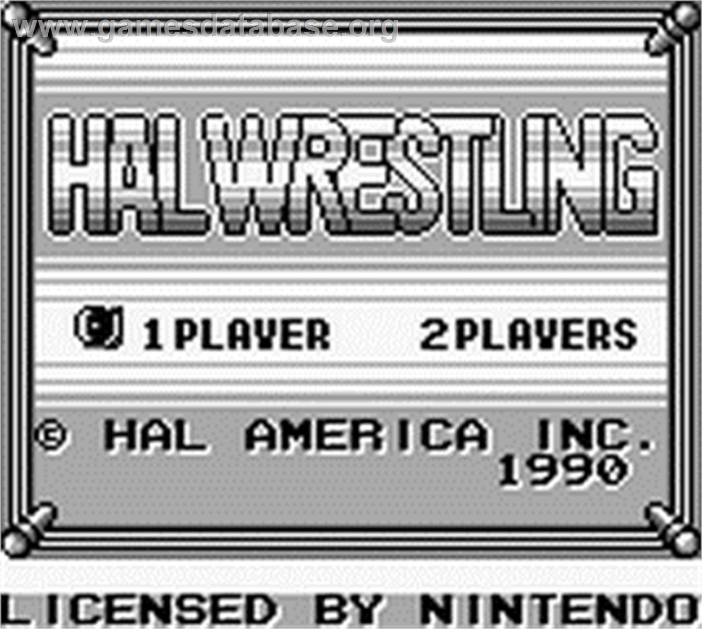 Hal Wrestling - Nintendo Game Boy - Artwork - Title Screen