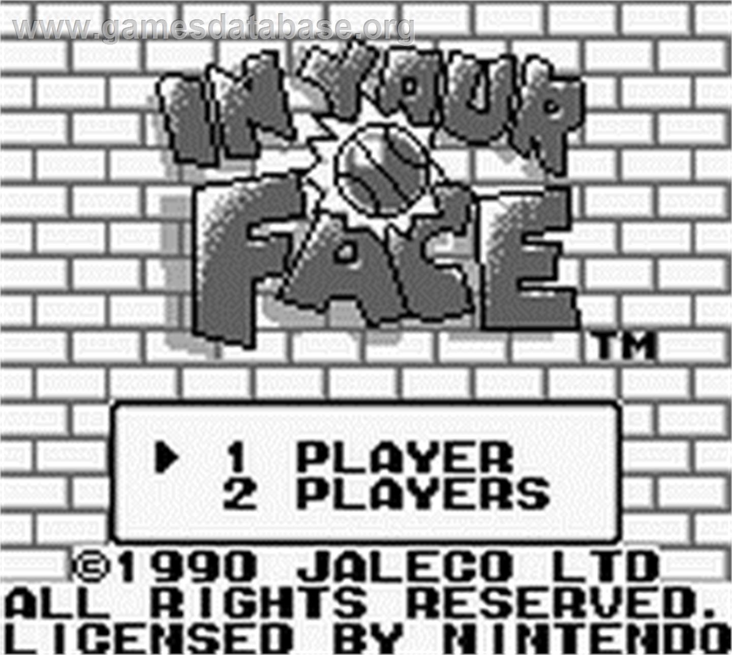 In Your Face - Nintendo Game Boy - Artwork - Title Screen