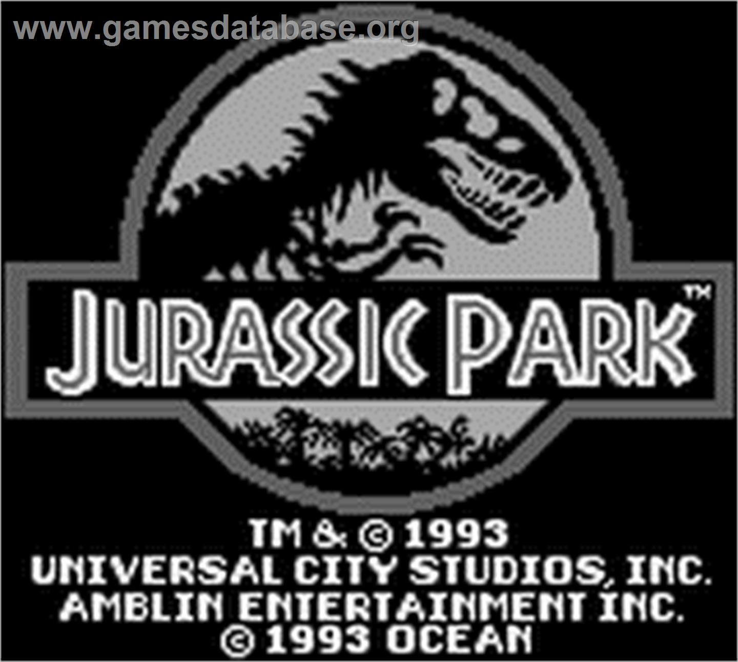 Jurassic Park - Nintendo Game Boy - Artwork - Title Screen