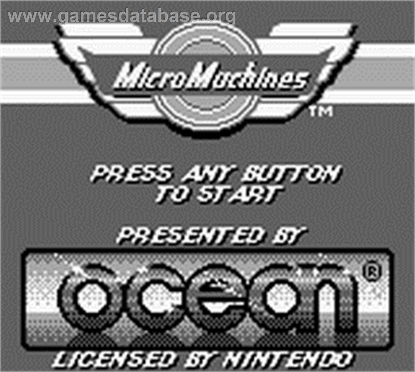 Micro Machines - Nintendo Game Boy - Artwork - Title Screen