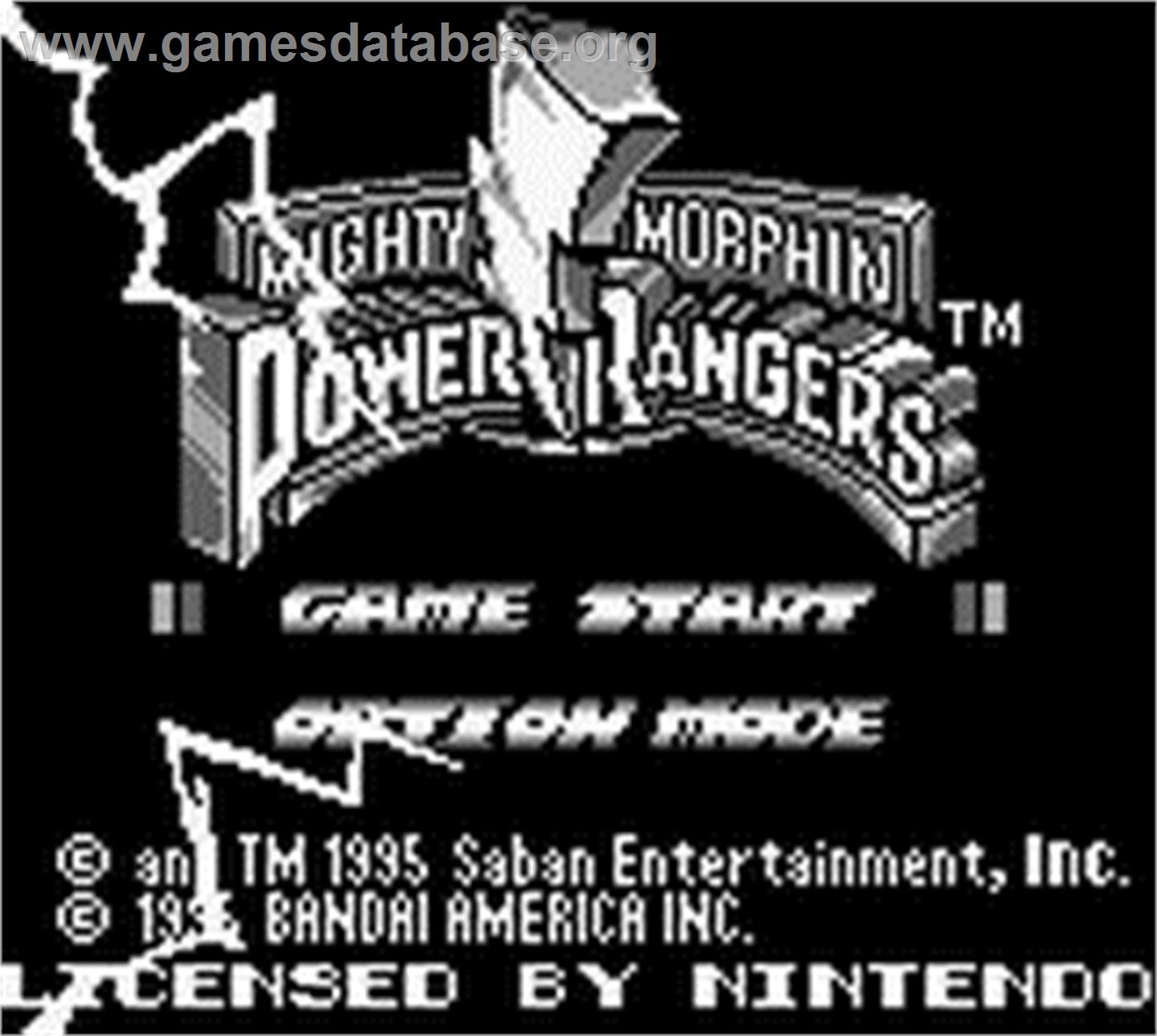 Mighty Morphin Power Rangers - The Movie - Nintendo Game Boy - Artwork - Title Screen