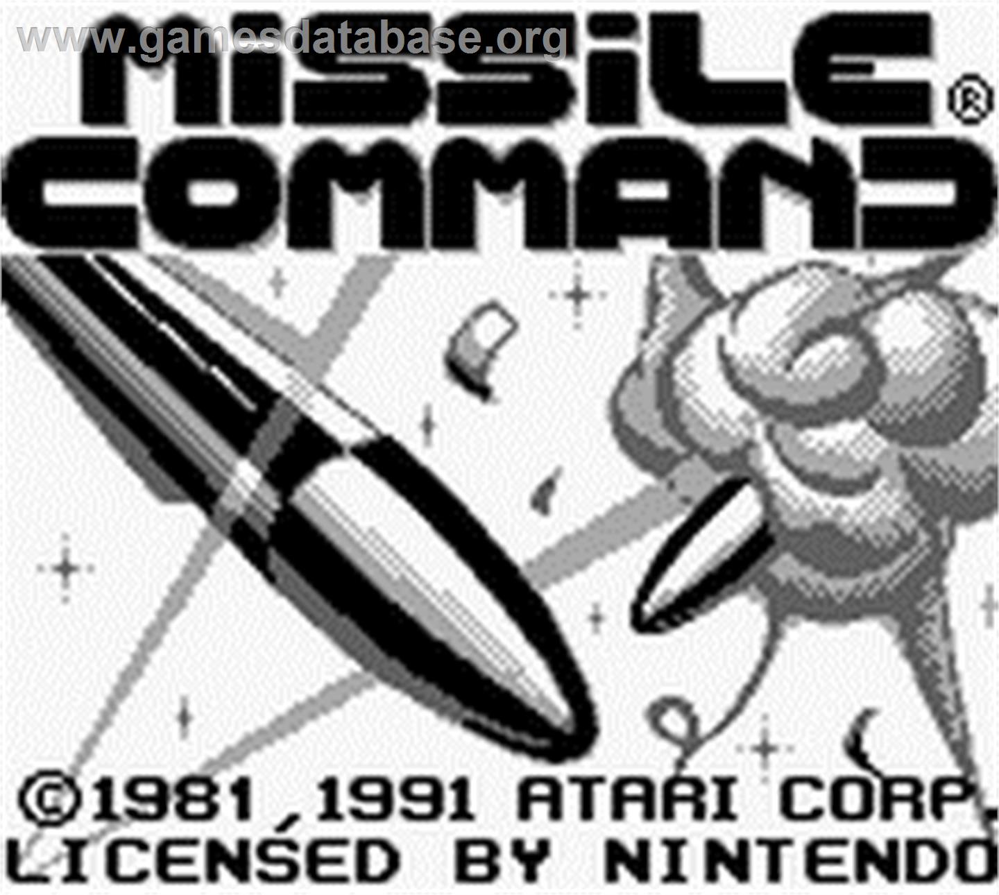 Missile Command - Nintendo Game Boy - Artwork - Title Screen