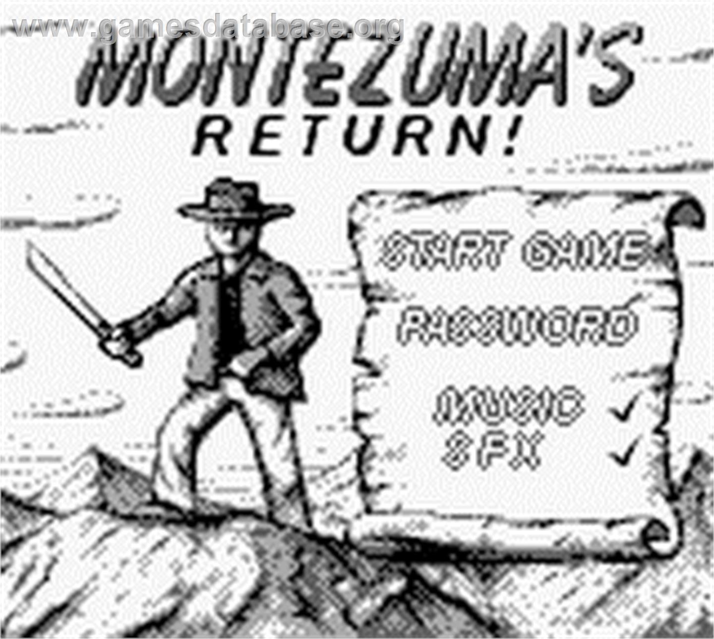 Montezuma's Return - Nintendo Game Boy - Artwork - Title Screen