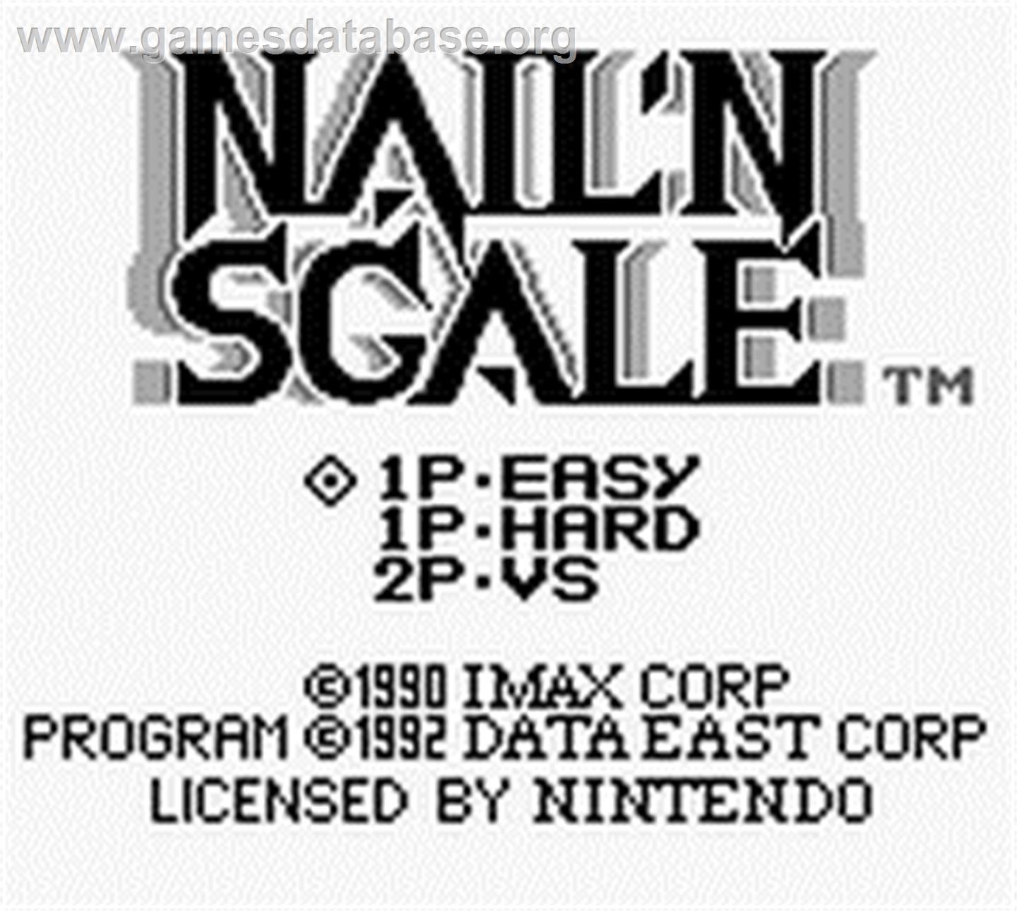 Nail'N Scale - Nintendo Game Boy - Artwork - Title Screen