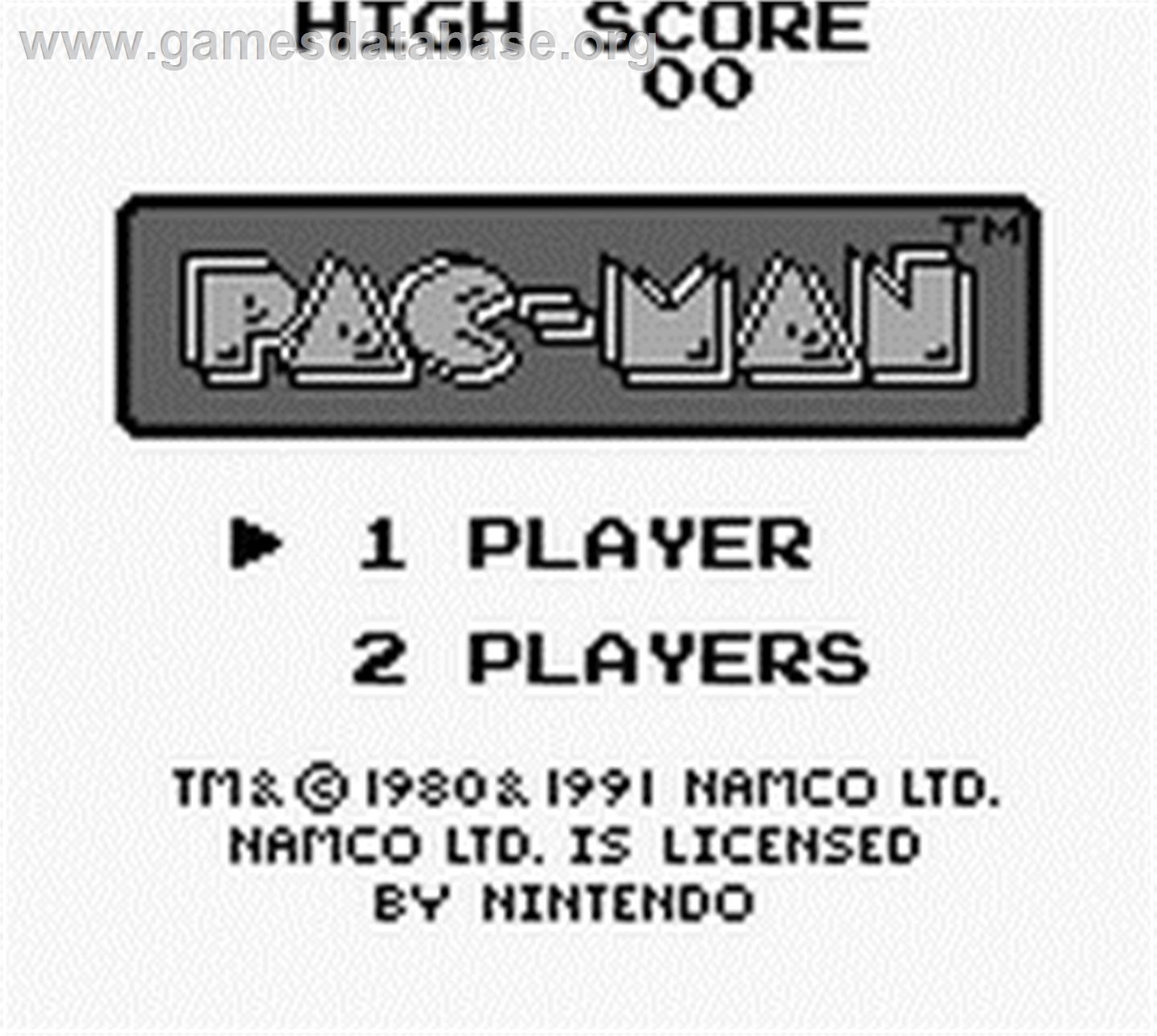 Pac-man - Nintendo Game Boy - Artwork - Title Screen