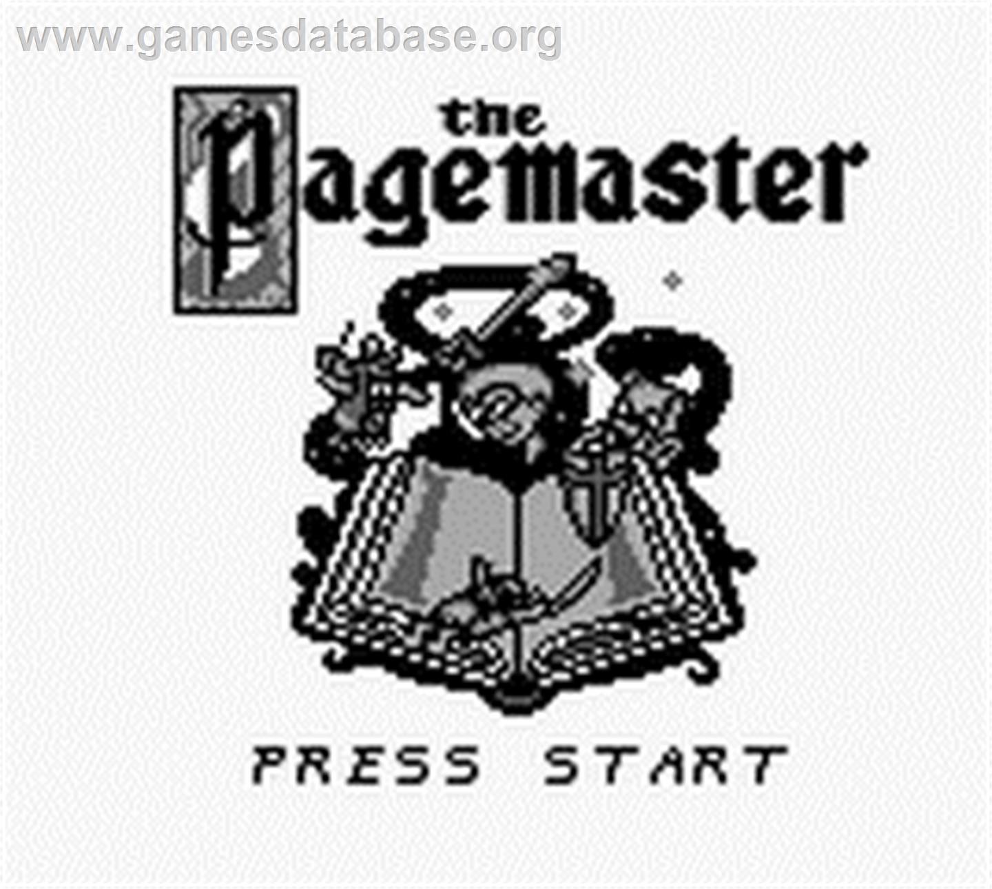 Pagemaster, The - Nintendo Game Boy - Artwork - Title Screen