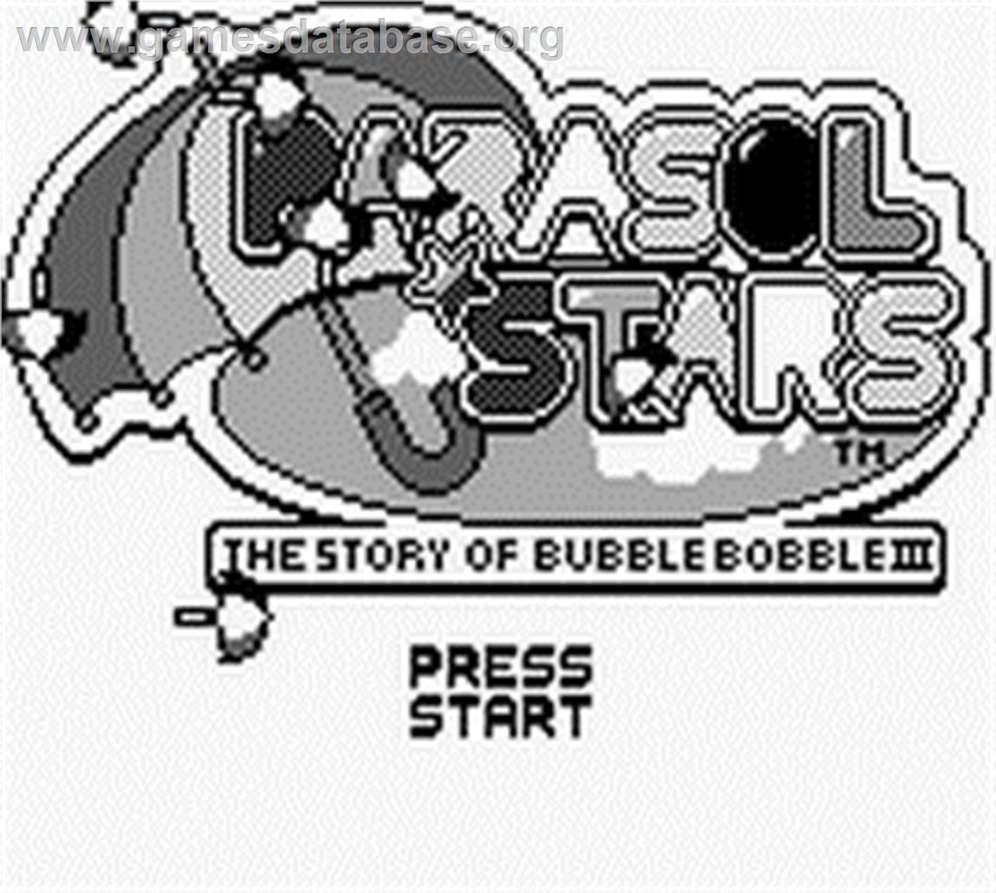 Parasol Stars: The Story of Bubble Bobble III - Nintendo Game Boy - Artwork - Title Screen