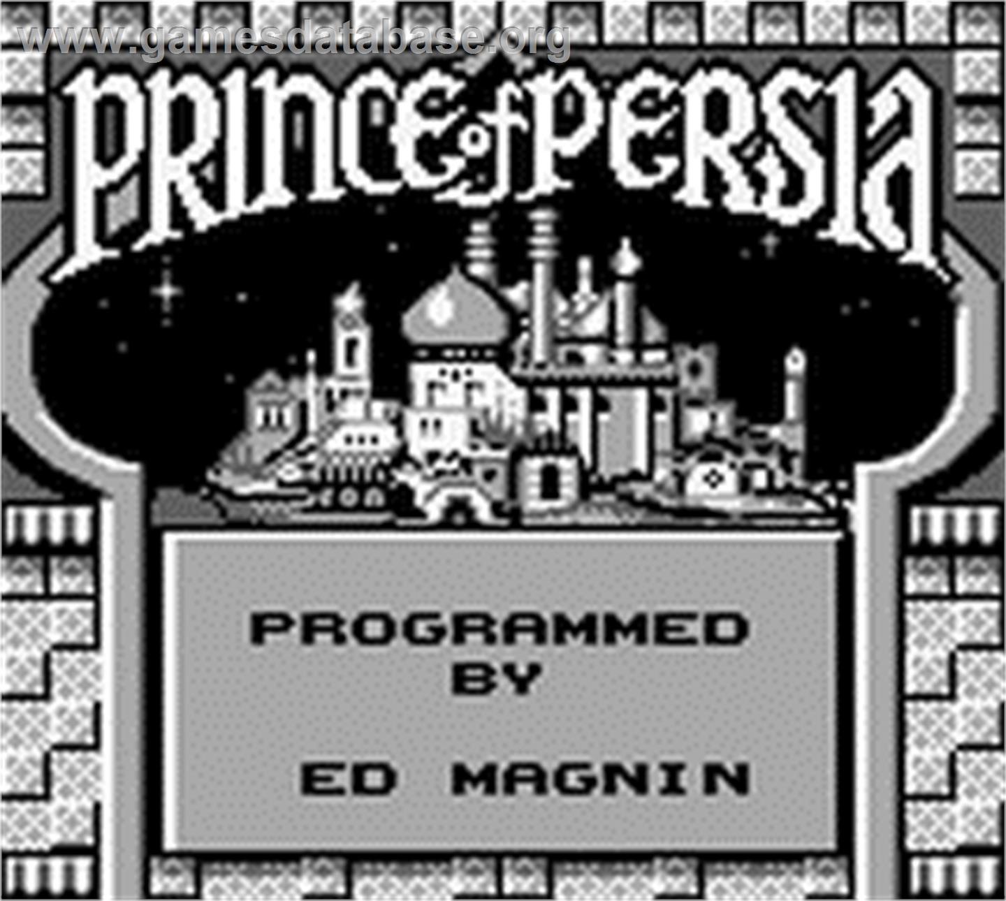 Prince Of Persia - Nintendo Game Boy - Artwork - Title Screen