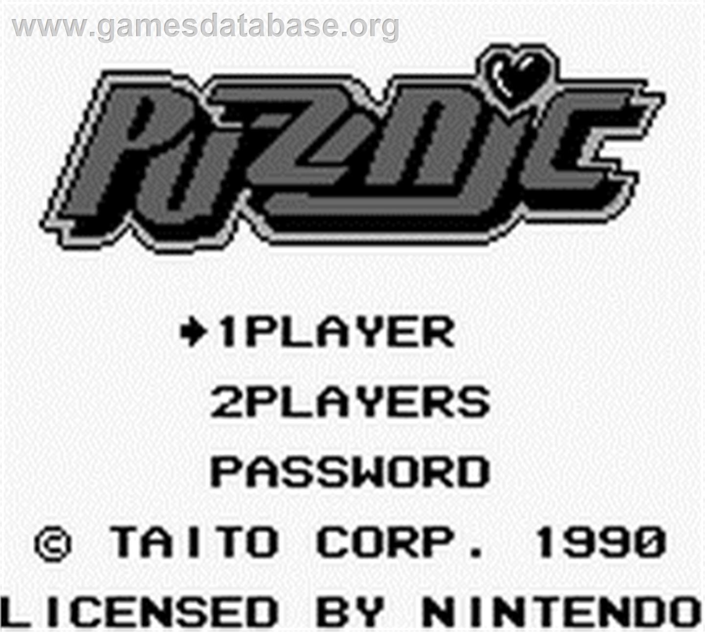 Puzznic - Nintendo Game Boy - Artwork - Title Screen