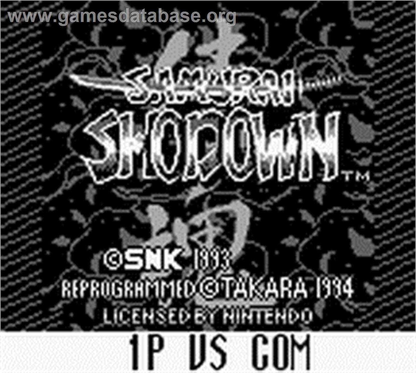 Samurai Shodown - Nintendo Game Boy - Artwork - Title Screen