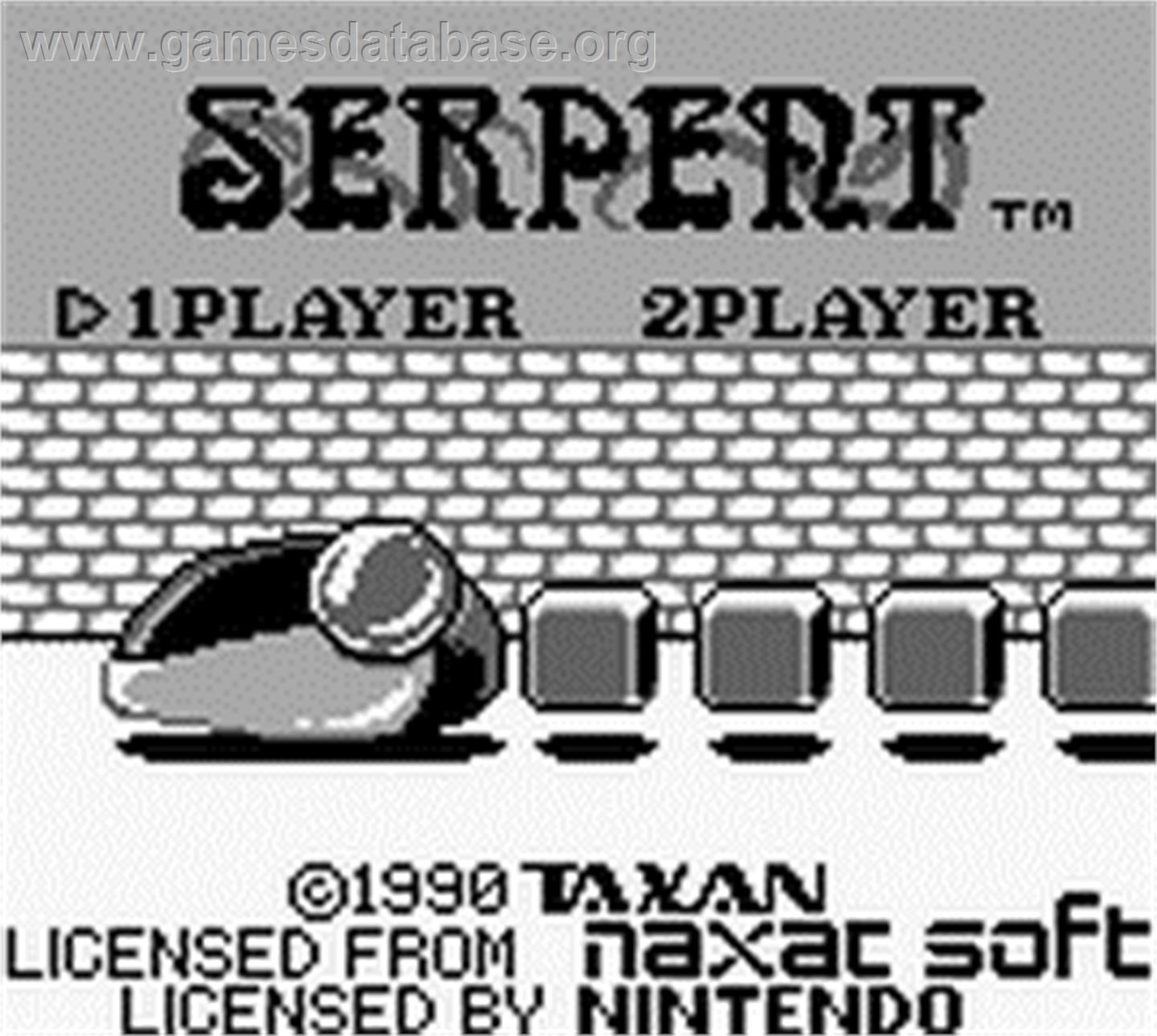 Serpent - Nintendo Game Boy - Artwork - Title Screen