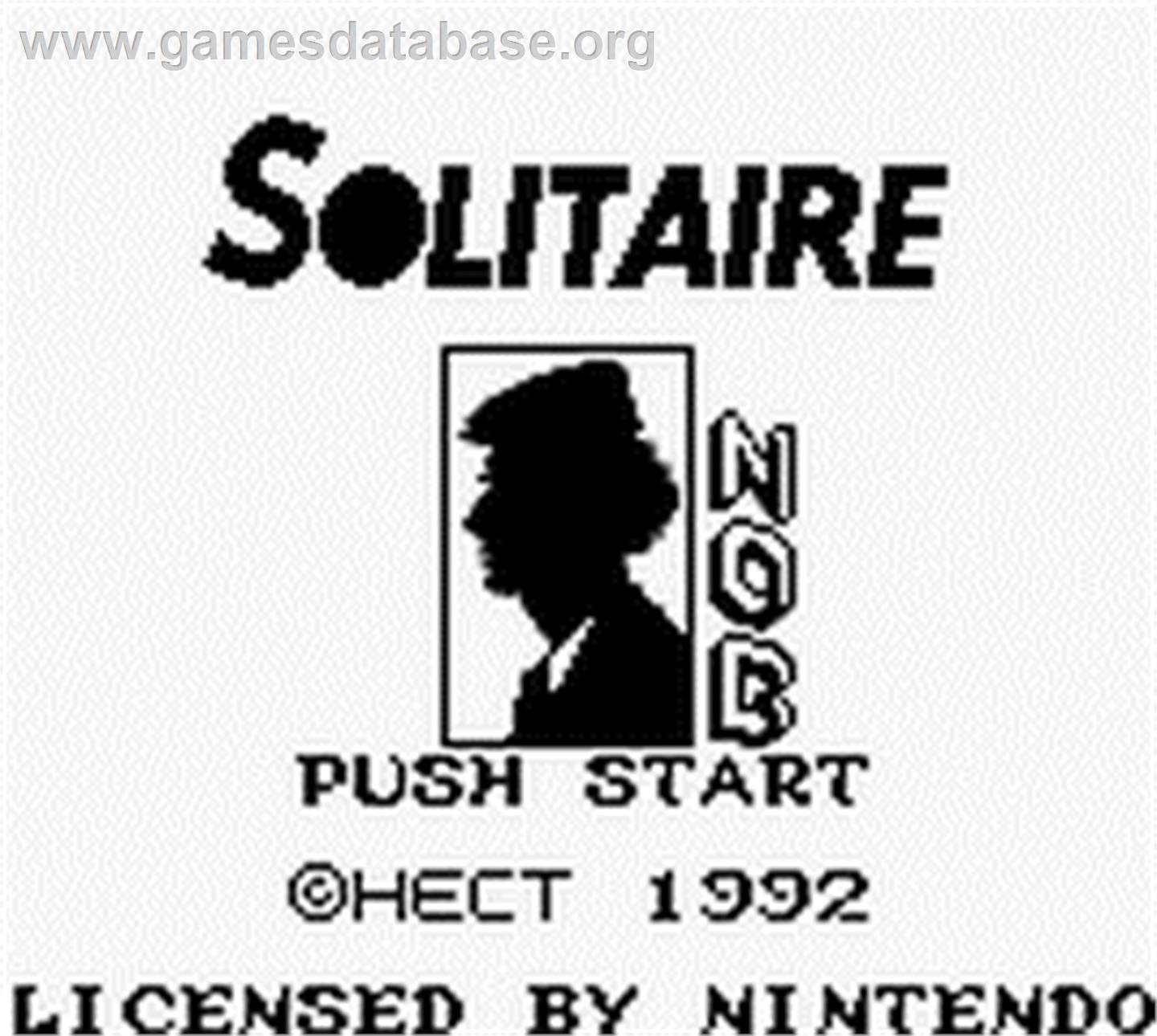 Solitaire - Nintendo Game Boy - Artwork - Title Screen