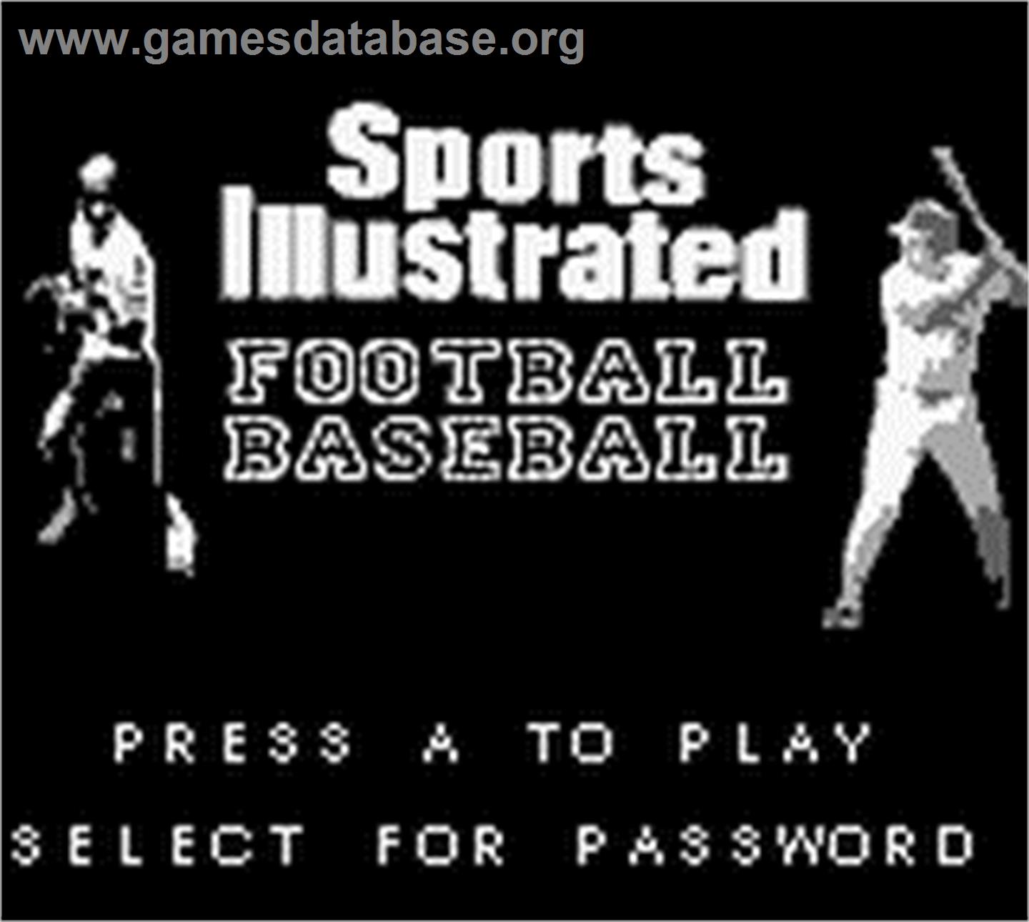 Sports Illustrated - Football And Baseball - Nintendo Game Boy - Artwork - Title Screen