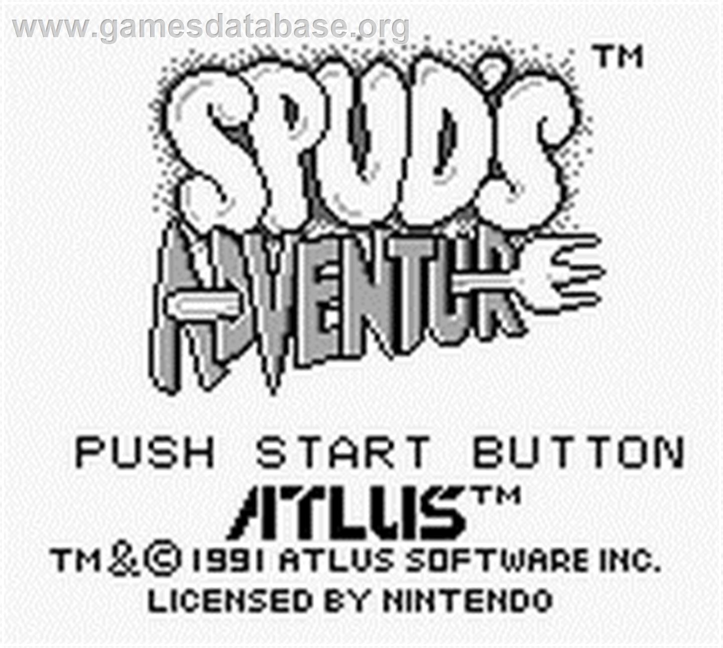 Spud's Adventure - Nintendo Game Boy - Artwork - Title Screen