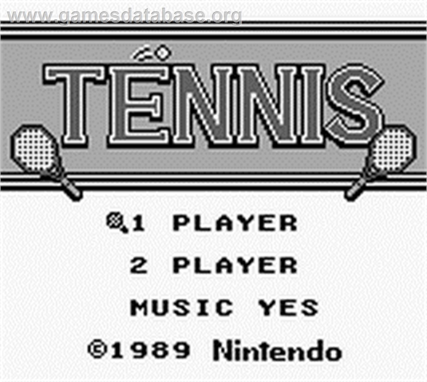 Tennis - Nintendo Game Boy - Artwork - Title Screen