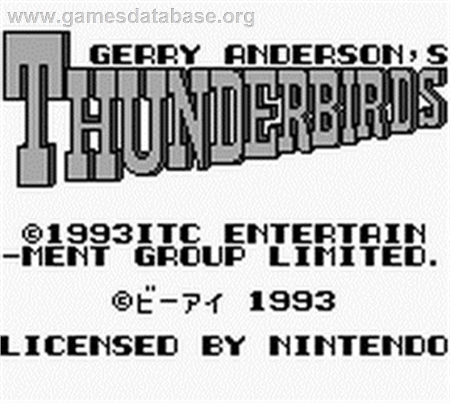 Thunderbirds - Nintendo Game Boy - Artwork - Title Screen