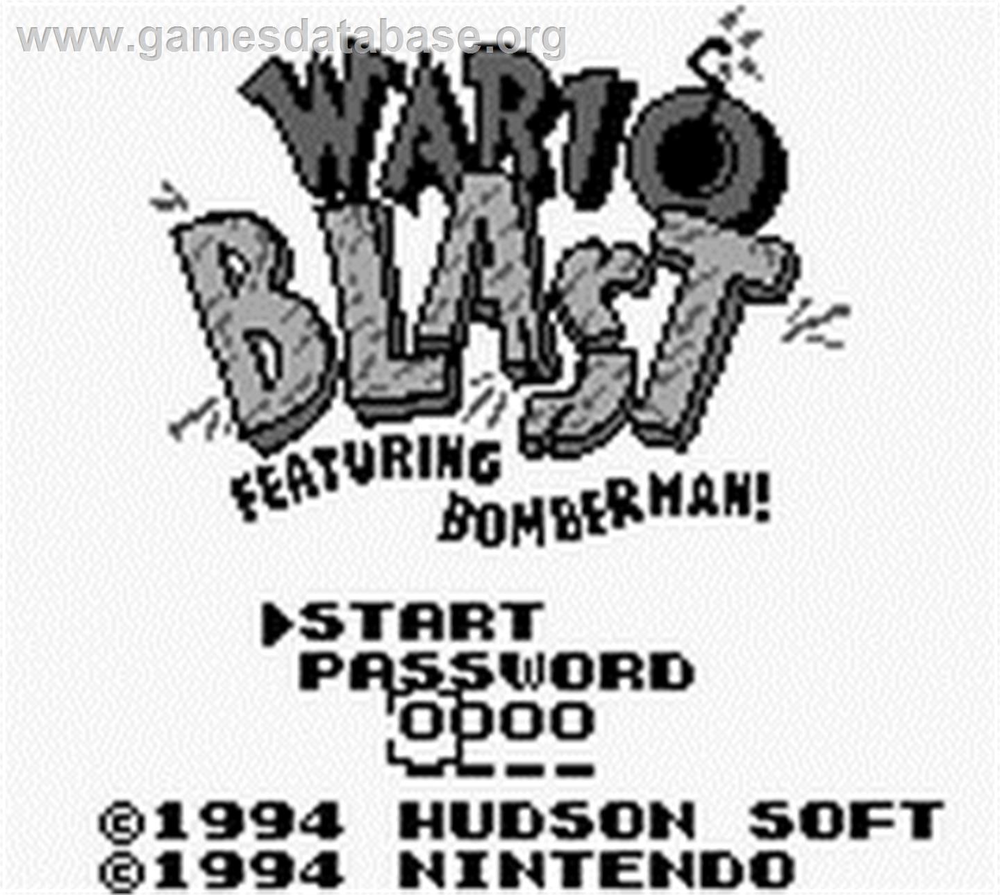 Wario Blast Featuring Bomberman - Nintendo Game Boy - Artwork - Title Screen