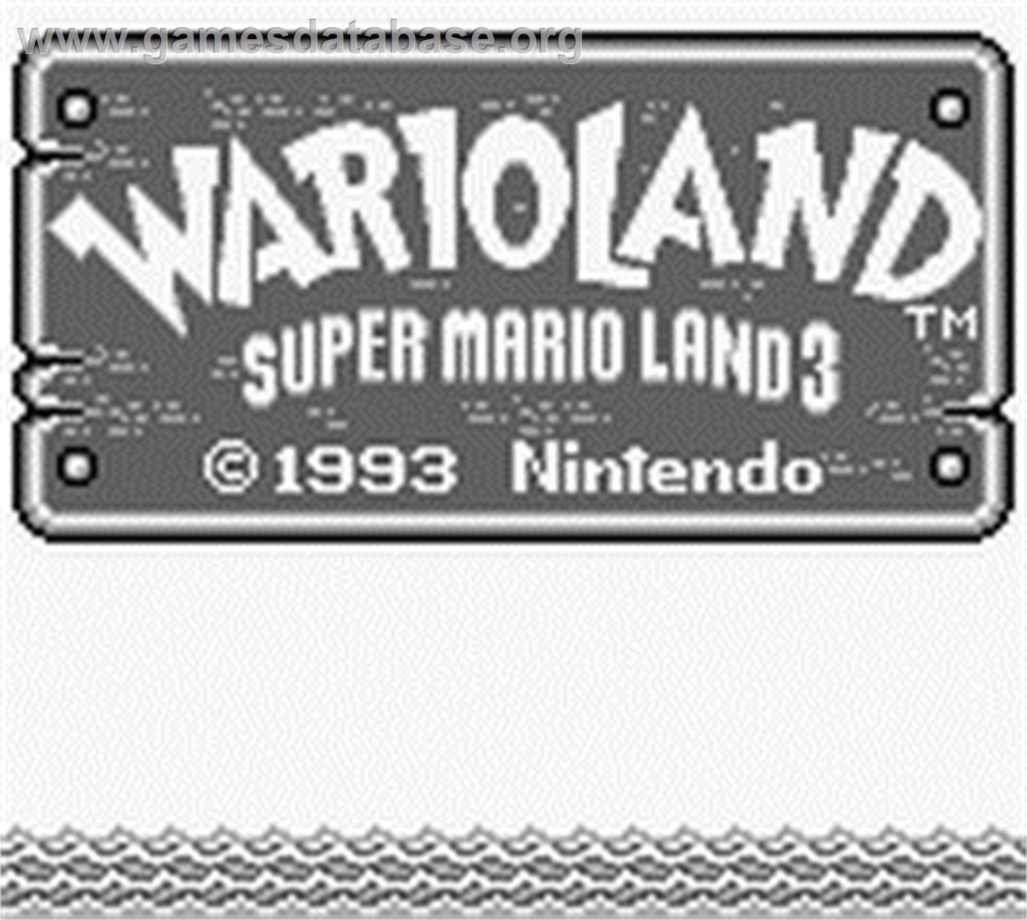 Wario Land: Super Mario Land 3 - Nintendo Game Boy - Artwork - Title Screen
