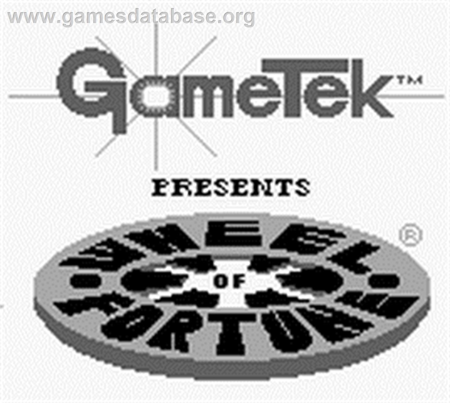 Wheel Of Fortune - Nintendo Game Boy - Artwork - Title Screen