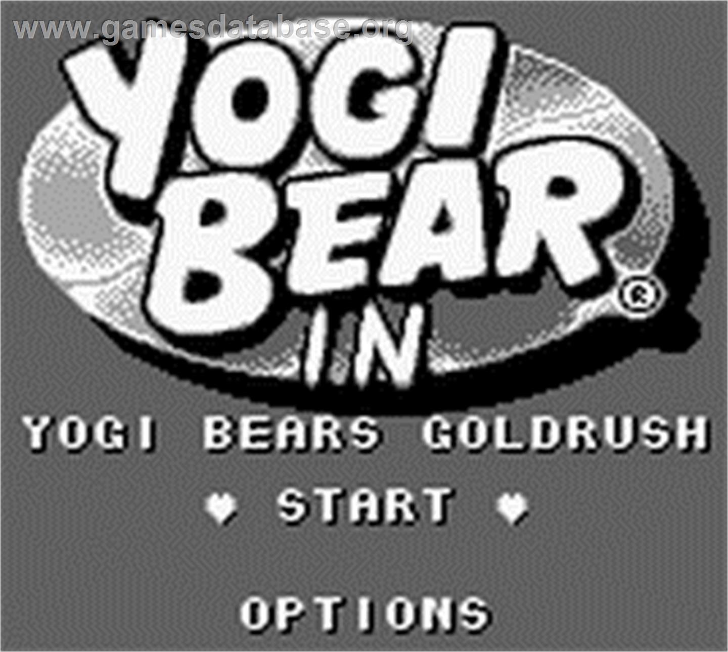 Yogi Bear In Yogi Bear's Goldrush - Nintendo Game Boy - Artwork - Title Screen