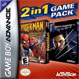 Box cover for 2 in 1: Spider-Man: Mysterio's Menace & X2: Wolverine's Revenge on the Nintendo Game Boy Advance.