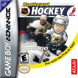Box cover for Backyard Hockey on the Nintendo Game Boy Advance.